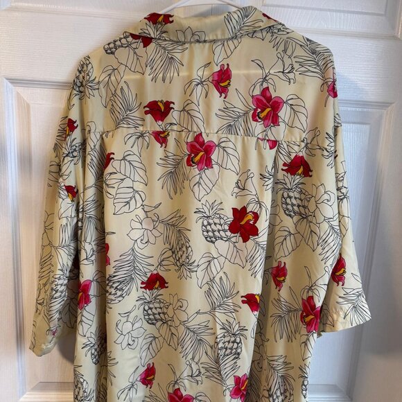 Floral Satin Button Down Kimono Shirt - Picture 1 of 3
